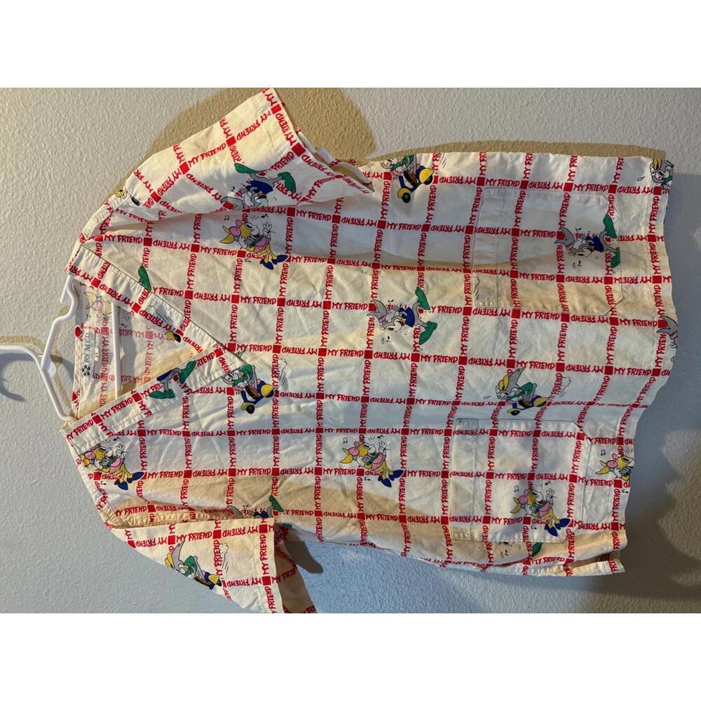 Vintage RS MED Scrub Top - Cartoon Character Design